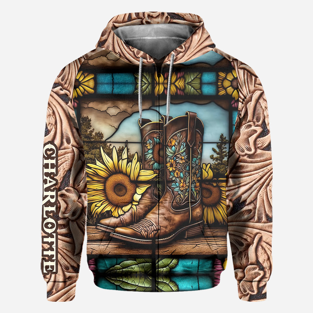 Bottes de campagne vintage pour les amoureux des chevaux - T-shirt personnalisé avec motif de cheval