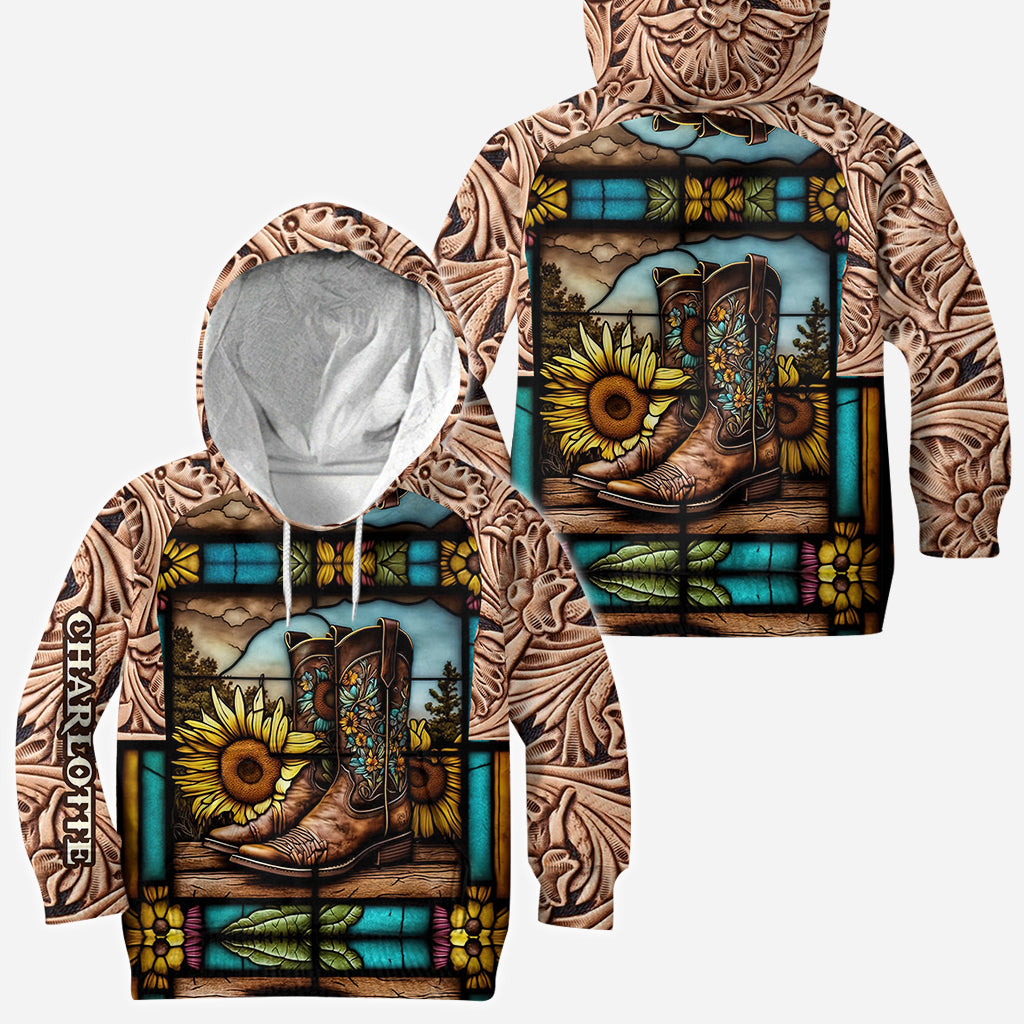 Bottes de campagne vintage pour les amoureux des chevaux - T-shirt personnalisé avec motif de cheval