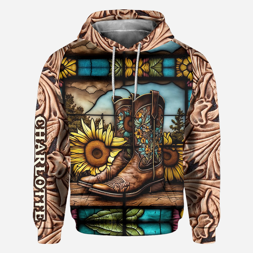 Bottes de campagne vintage pour les amoureux des chevaux - T-shirt personnalisé avec motif de cheval