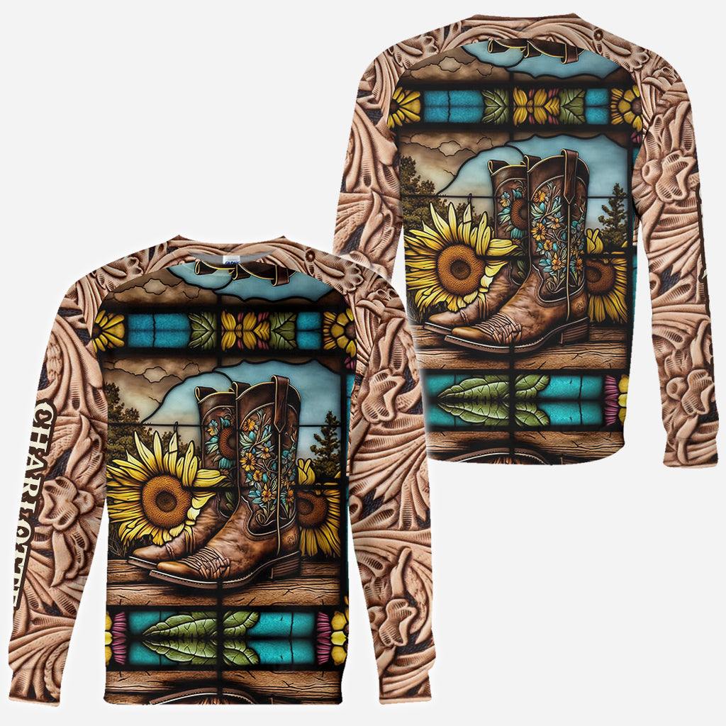 Bottes de campagne vintage pour les amoureux des chevaux - T-shirt personnalisé avec motif de cheval