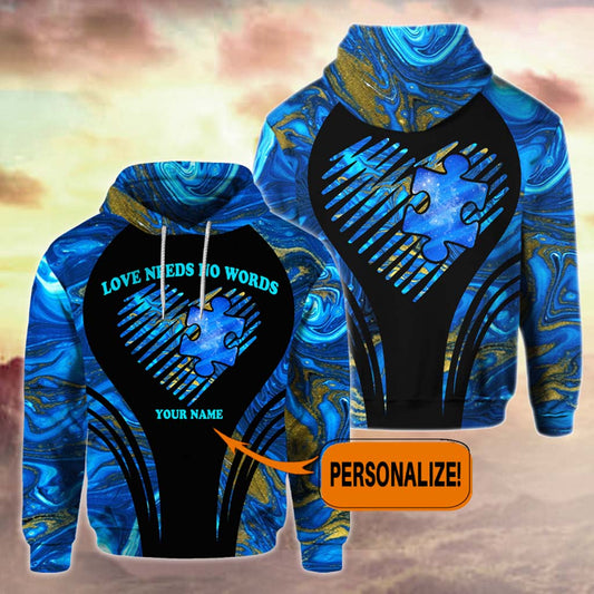 Je porte du bleu - T-shirt et sweat à capuche personnalisés pour la sensibilisation à l'autisme