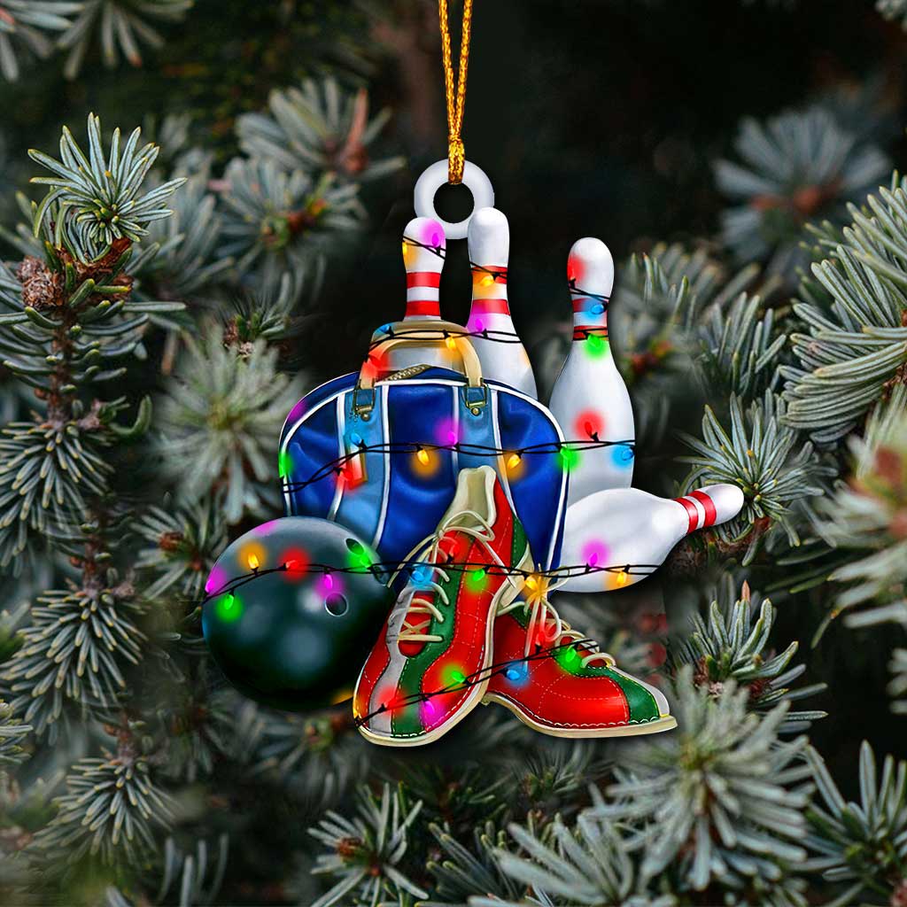 Jeu de bowling de Noël - Ornement (Imprimé des deux côtés)