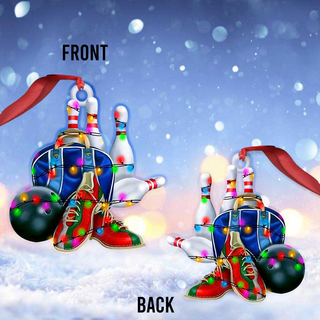 Jeu de bowling de Noël - Ornement (Imprimé des deux côtés)