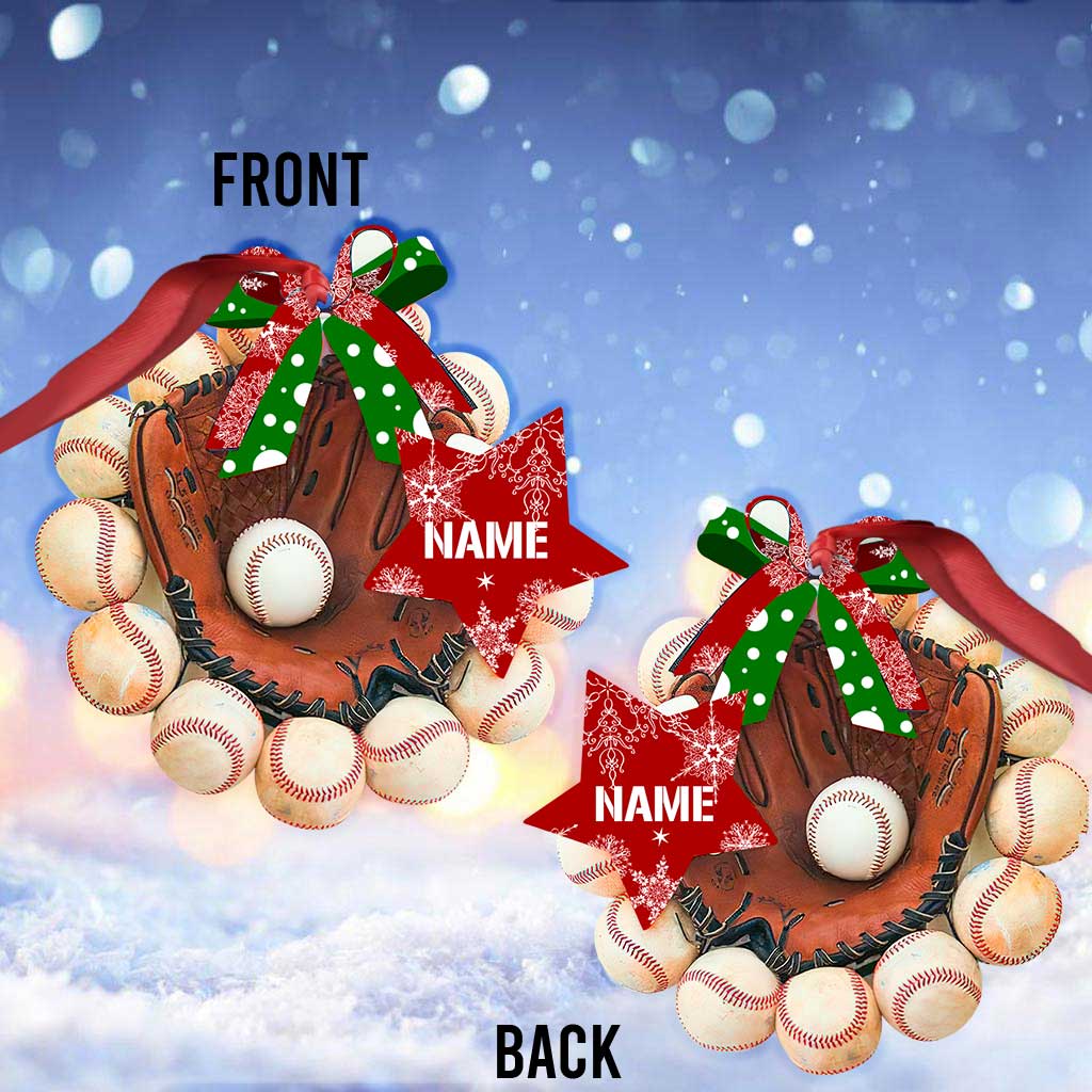 Gant de baseball - Ornement de Noël personnalisé (Impression recto verso)