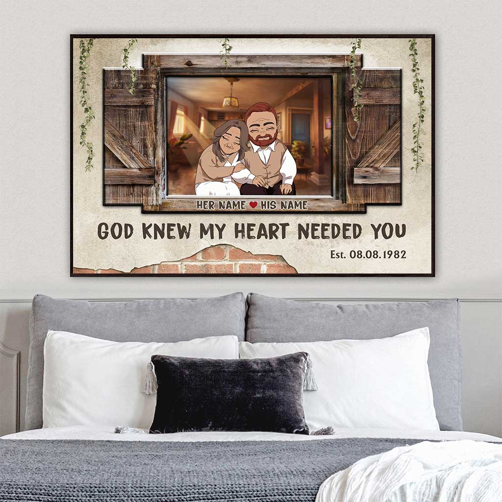 God Knew My Heart Needed You - Personalized Couple Poster