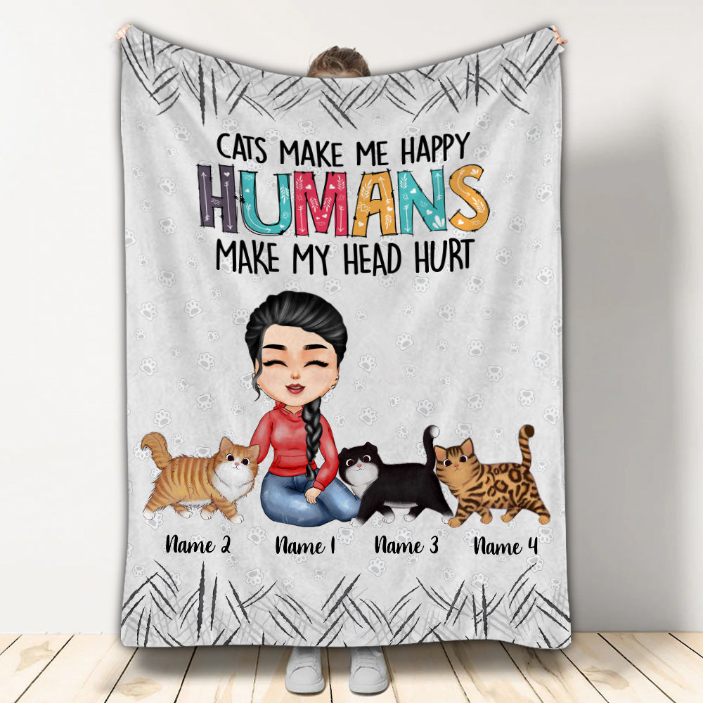 Les chats me rendent heureuse - Couverture personnalisée pour chat