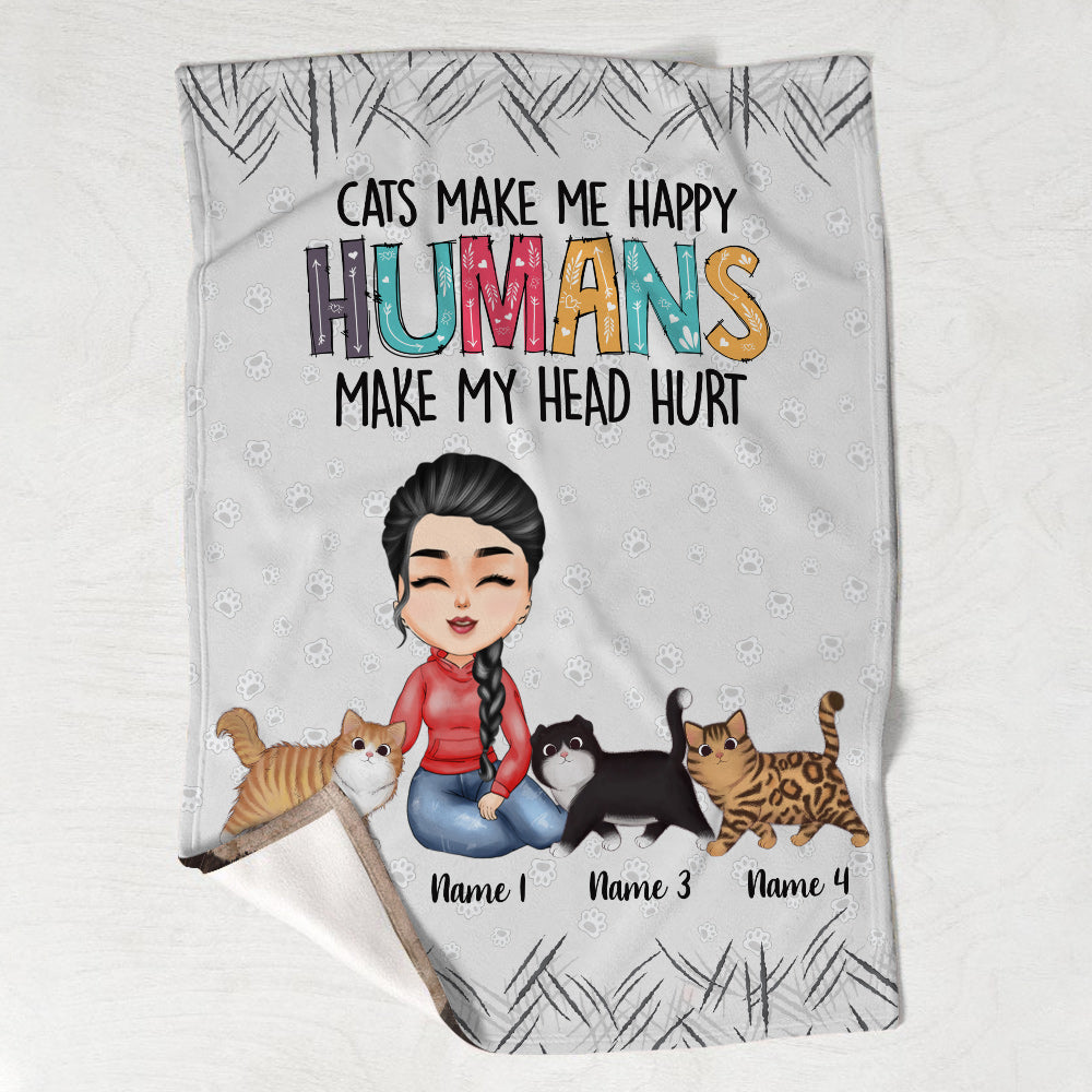 Les chats me rendent heureuse - Couverture personnalisée pour chat