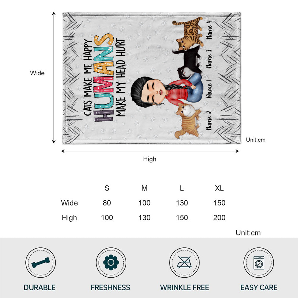 Les chats me rendent heureuse - Couverture personnalisée pour chat