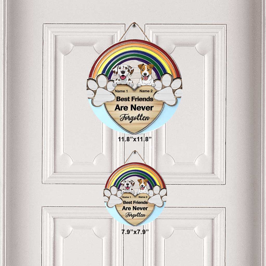 Jamais oublié - Panneau rond en bois personnalisé pour chien