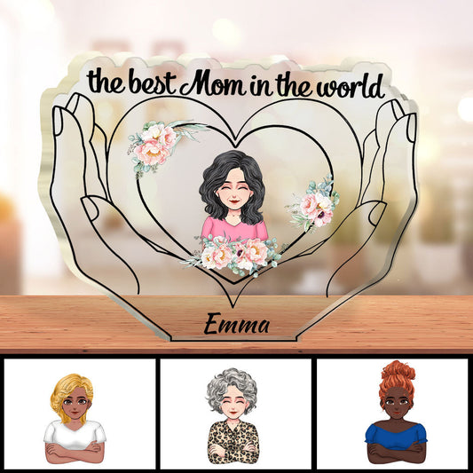 La meilleure maman du monde - Plaque acrylique personnalisée pour la fête des mères