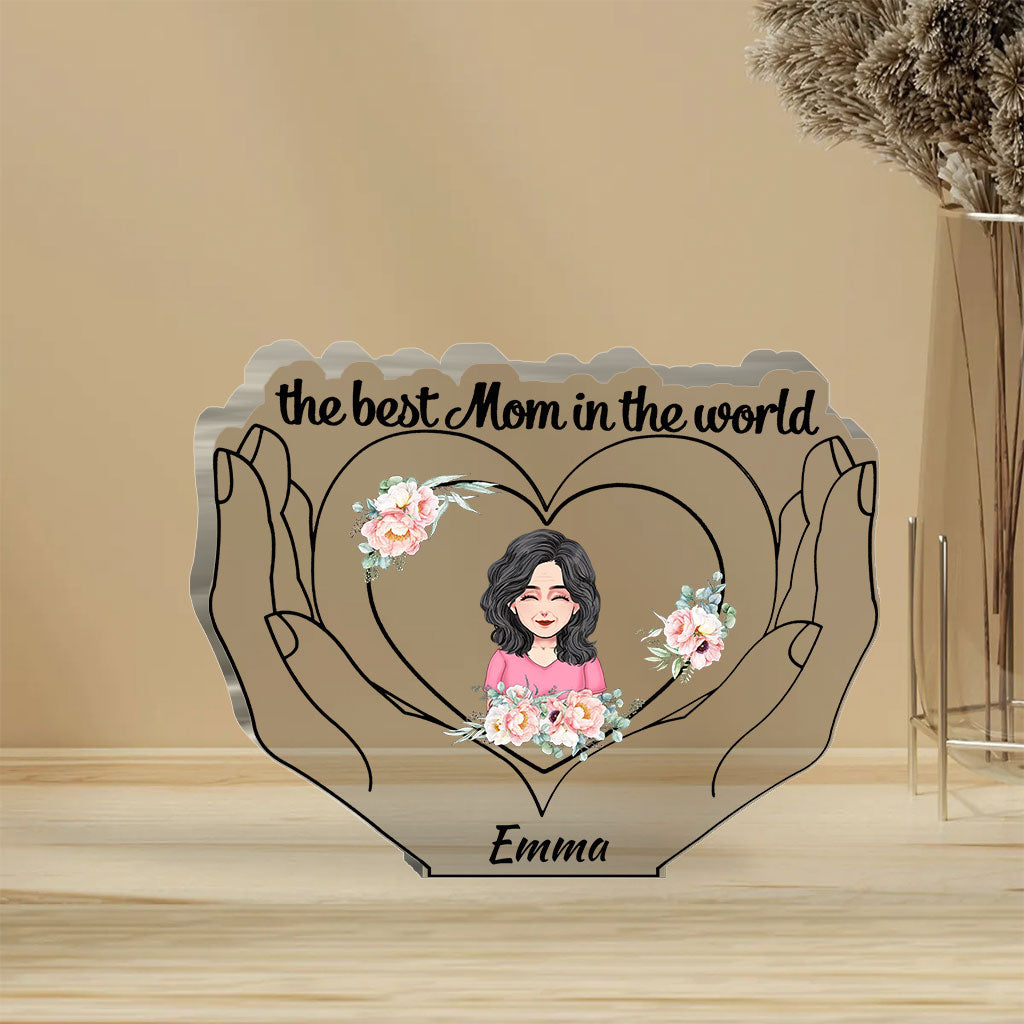 La meilleure maman du monde - Plaque acrylique personnalisée pour la fête des mères