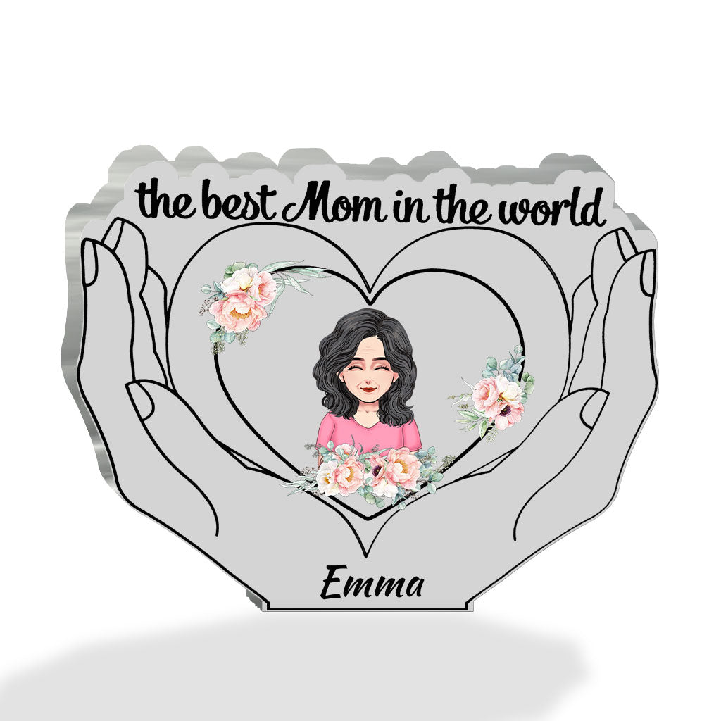 La meilleure maman du monde - Plaque acrylique personnalisée pour la fête des mères