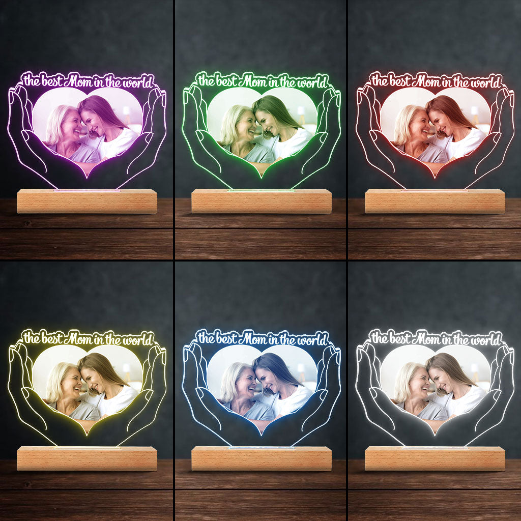 La meilleure maman du monde - Plaque lumineuse personnalisée en forme de maman pour la fête des mères