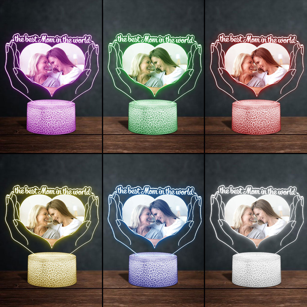 La meilleure maman du monde - Plaque lumineuse personnalisée en forme de maman pour la fête des mères