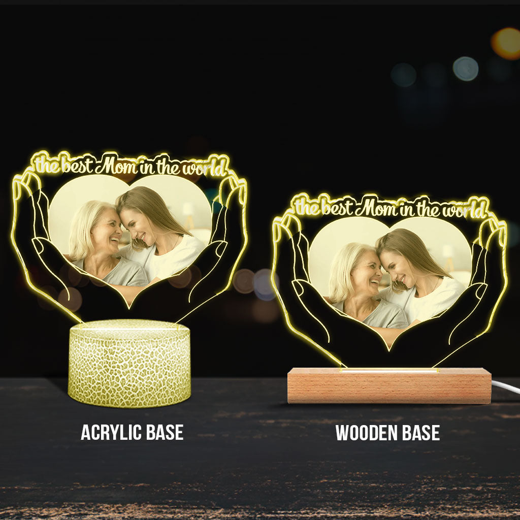 La meilleure maman du monde - Plaque lumineuse personnalisée en forme de maman pour la fête des mères