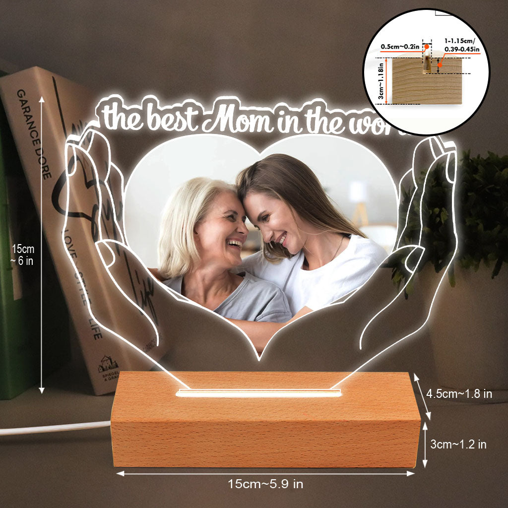 La meilleure maman du monde - Plaque lumineuse personnalisée en forme de maman pour la fête des mères