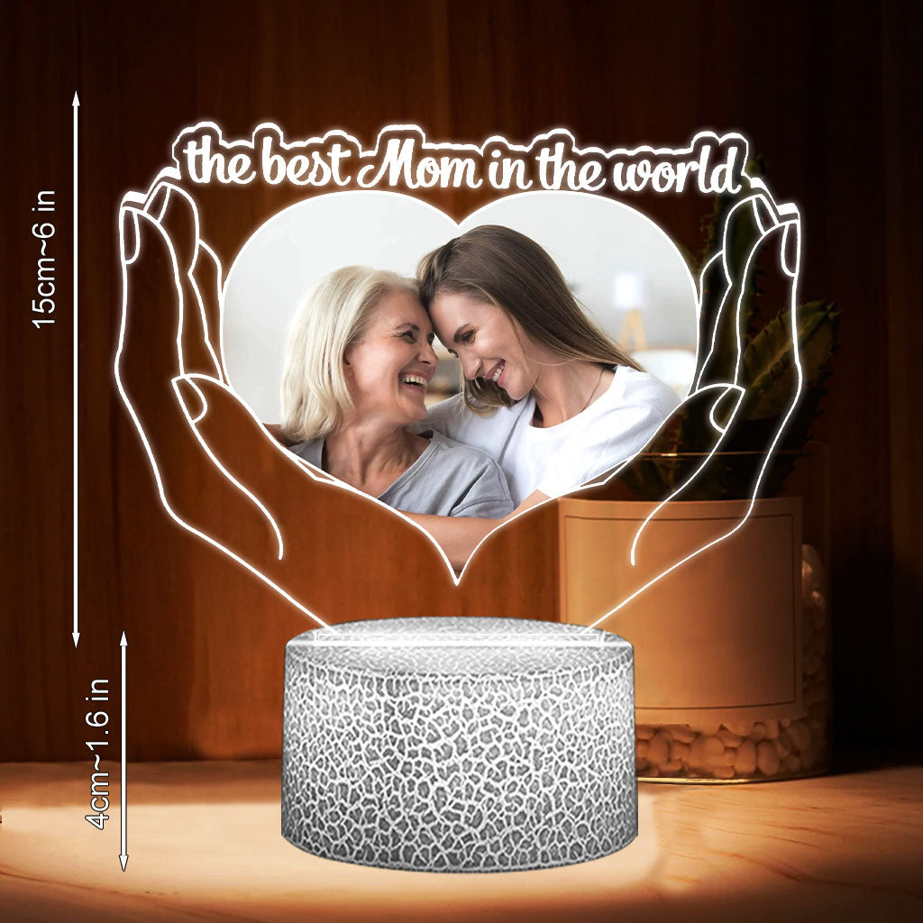 La meilleure maman du monde - Plaque lumineuse personnalisée en forme de maman pour la fête des mères