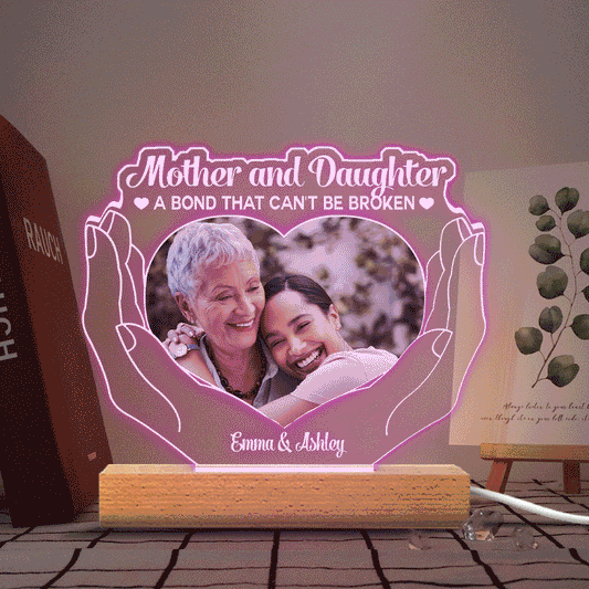 L'amour entre une mère et ses enfants - Cadeau pour maman, fille, fils - Plaque lumineuse personnalisée