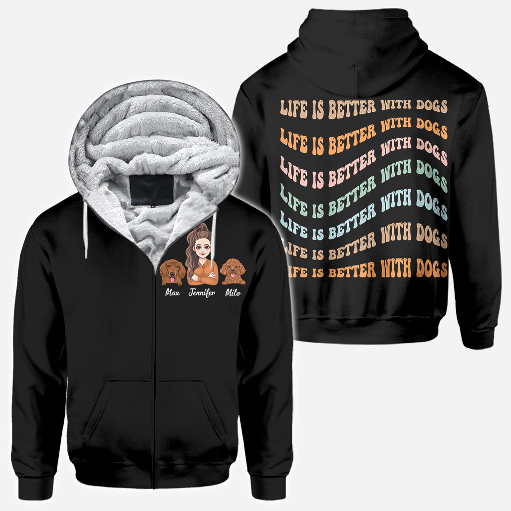 Life Is Better - Personalized Mother's Day Dog All Over T-shirt and Hoodie