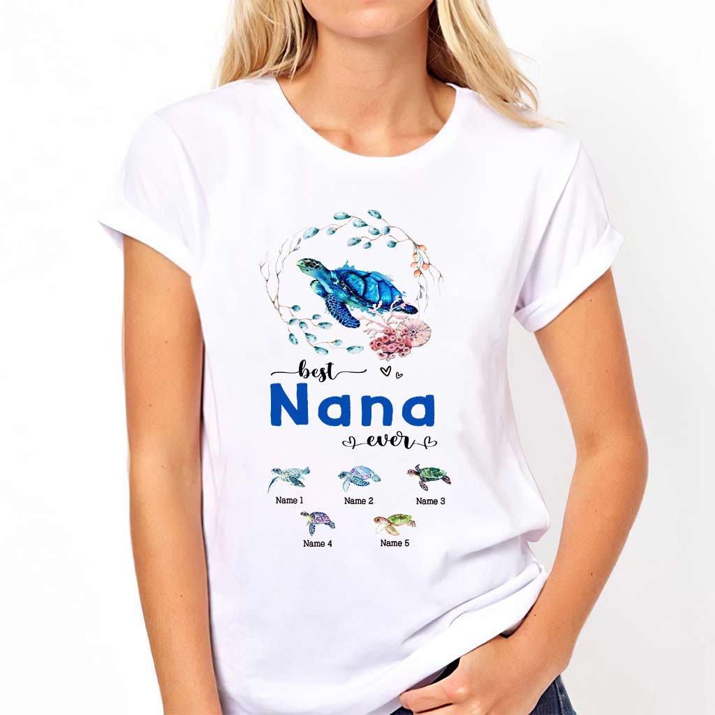 Meilleure mamie du monde - Cadeau tortue pour grand-mère, grand-père, maman, papa, oncle, tante - T-shirt et sweat à capuche personnalisés