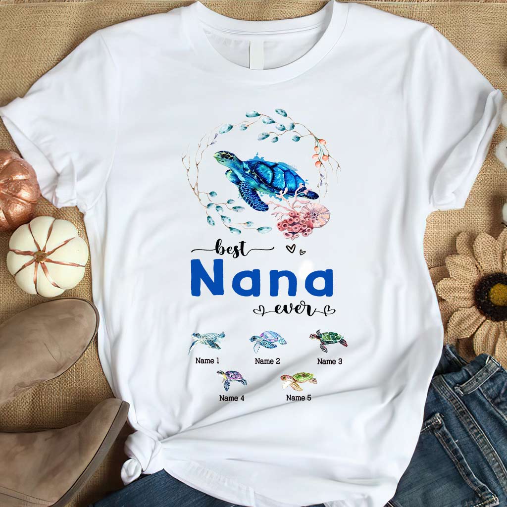 Meilleure mamie du monde - Cadeau tortue pour grand-mère, grand-père, maman, papa, oncle, tante - T-shirt et sweat à capuche personnalisés