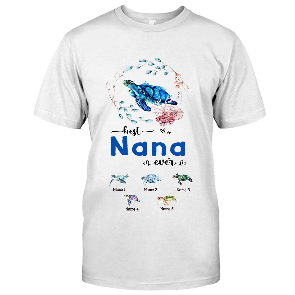 Meilleure mamie du monde - Cadeau tortue pour grand-mère, grand-père, maman, papa, oncle, tante - T-shirt et sweat à capuche personnalisés