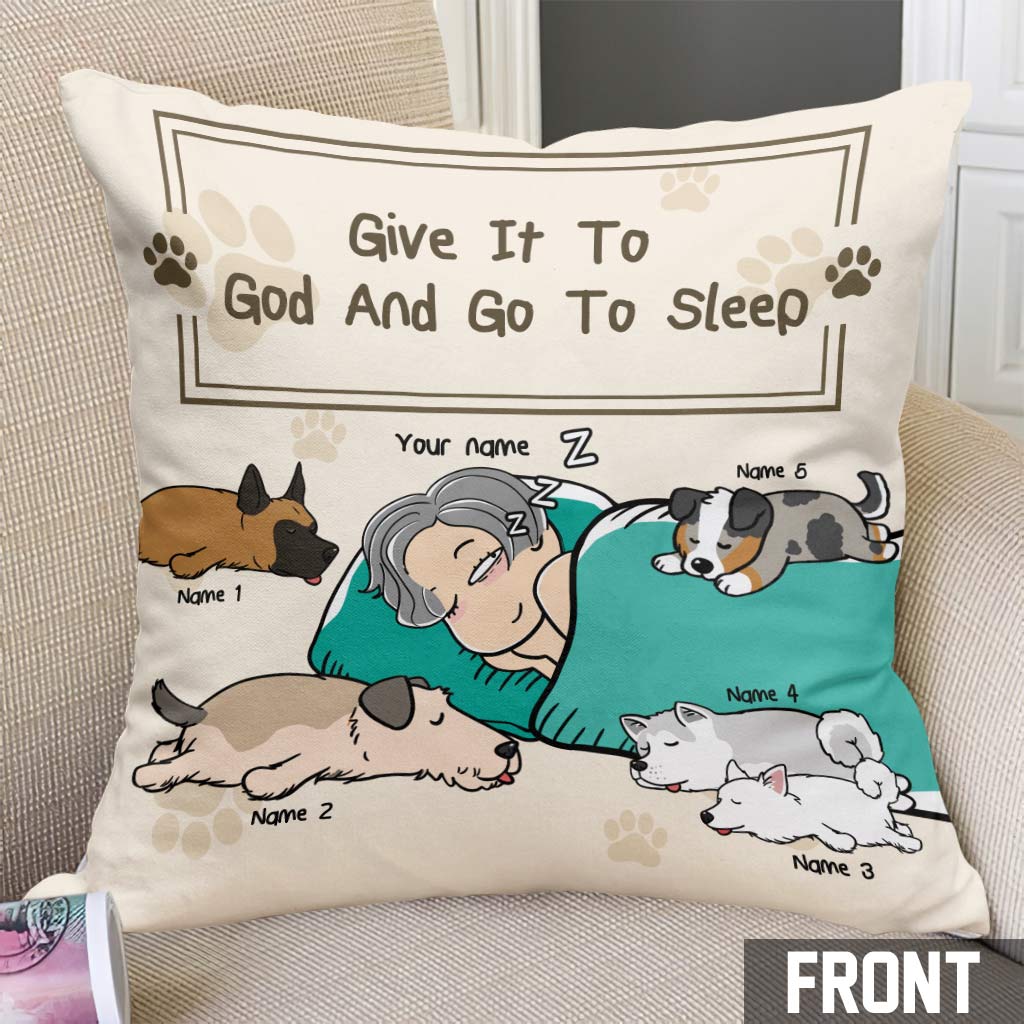 Confie-le à Dieu et dors - Coussin décoratif personnalisé pour chien