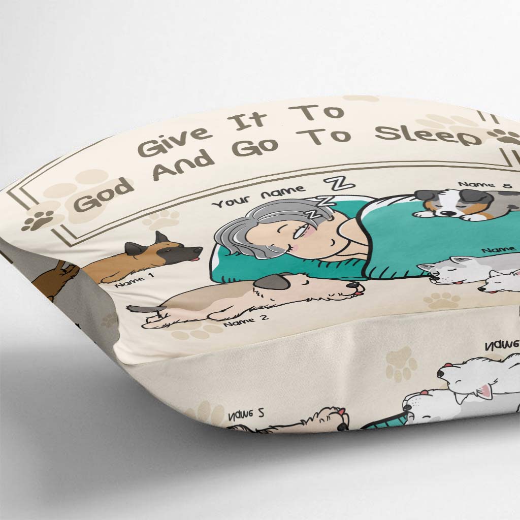 Confie-le à Dieu et dors - Coussin décoratif personnalisé pour chien