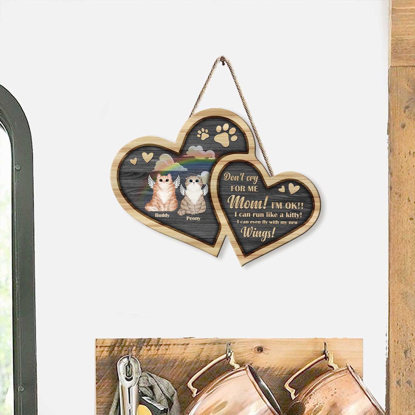 Je te parle encore - Panneau en bois personnalisé avec chat