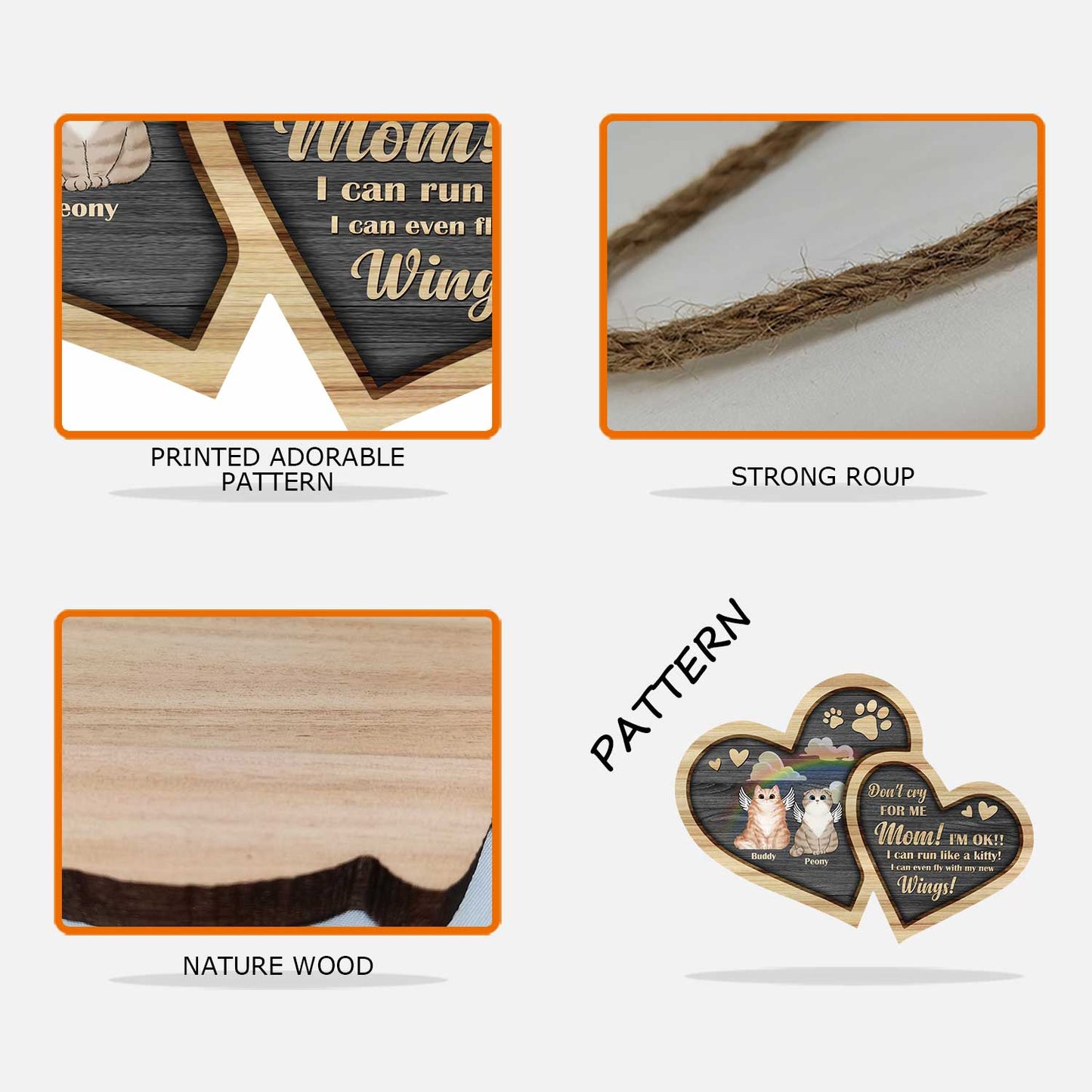 Je te parle encore - Panneau en bois personnalisé avec chat