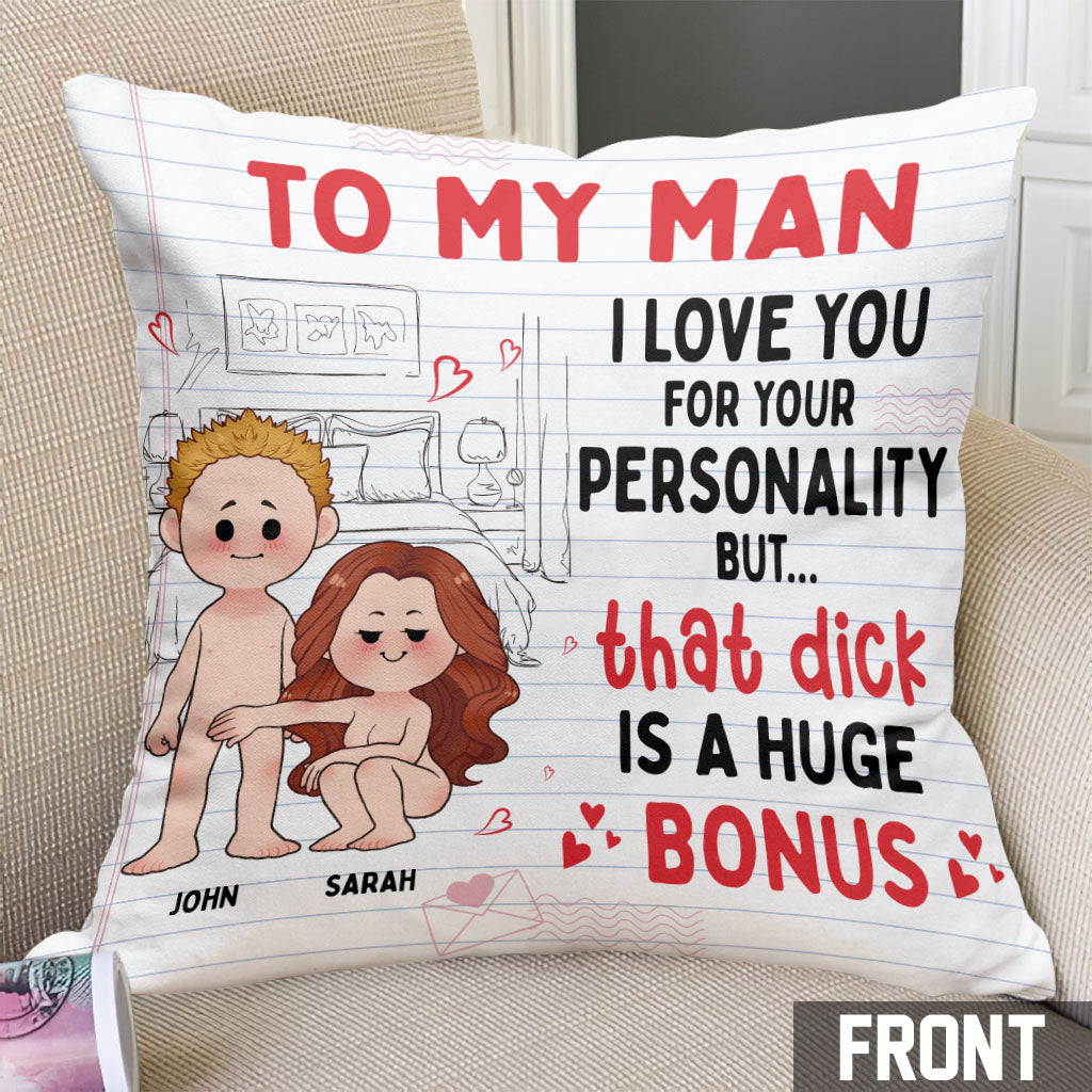 Je t'aime pour ta personnalité - Coussin décoratif personnalisé pour couple