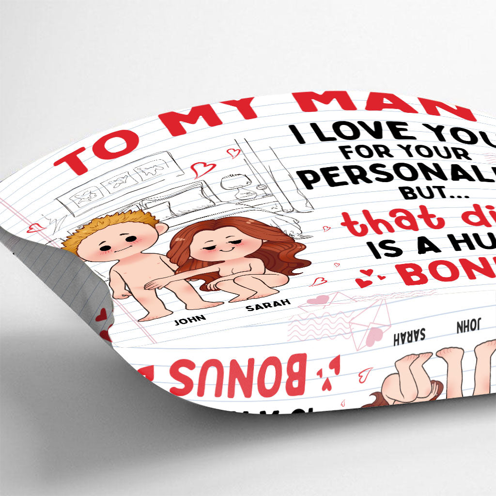 Je t'aime pour ta personnalité - Coussin décoratif personnalisé pour couple