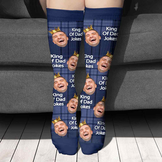 Le roi des blagues de papa - Chaussettes personnalisées pour la fête des pères