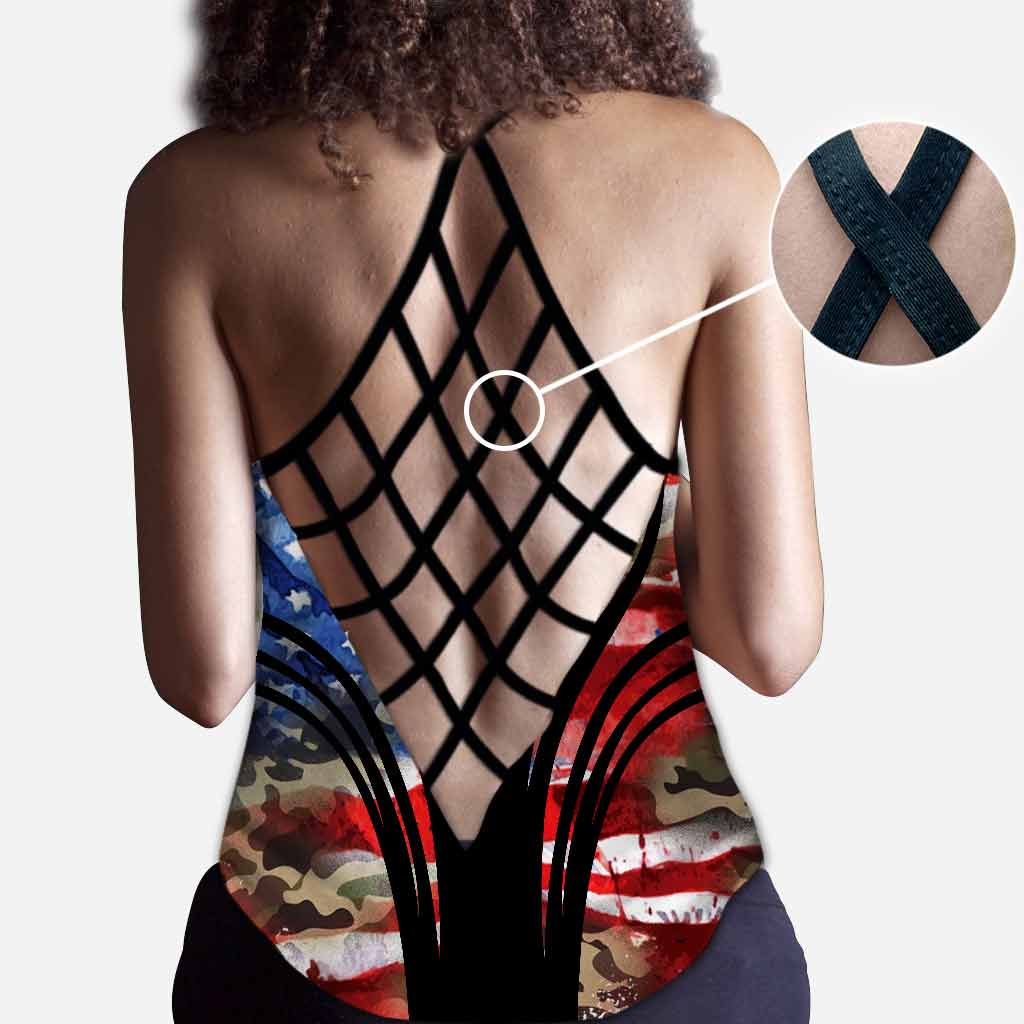 The 4th Of July Hunting - Independence Day Cross Tank Top and Leggings