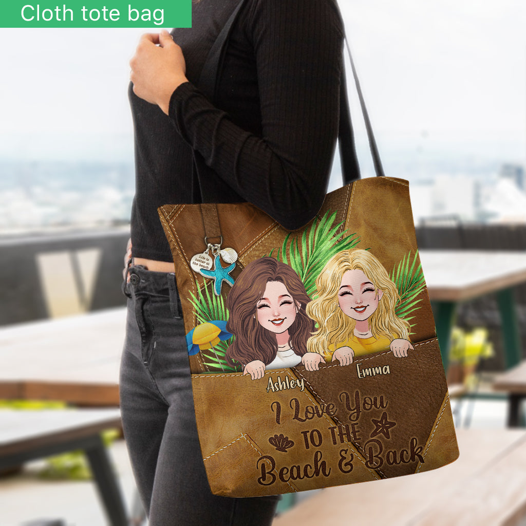 I Love You To The Beach - Personalized Bestie Tote Bag