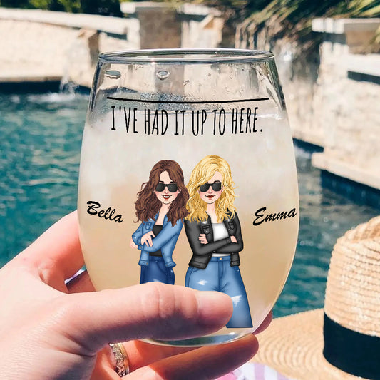 J'en ai marre ! - Cadeau idéal pour une sœur, une amie ou une maman - Verre à vin entièrement personnalisé