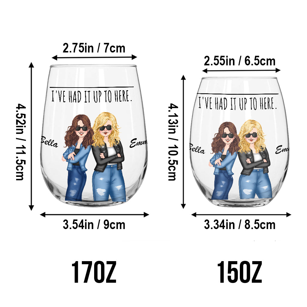 J'en ai marre ! - Cadeau idéal pour une sœur, une amie ou une maman - Verre à vin entièrement personnalisé