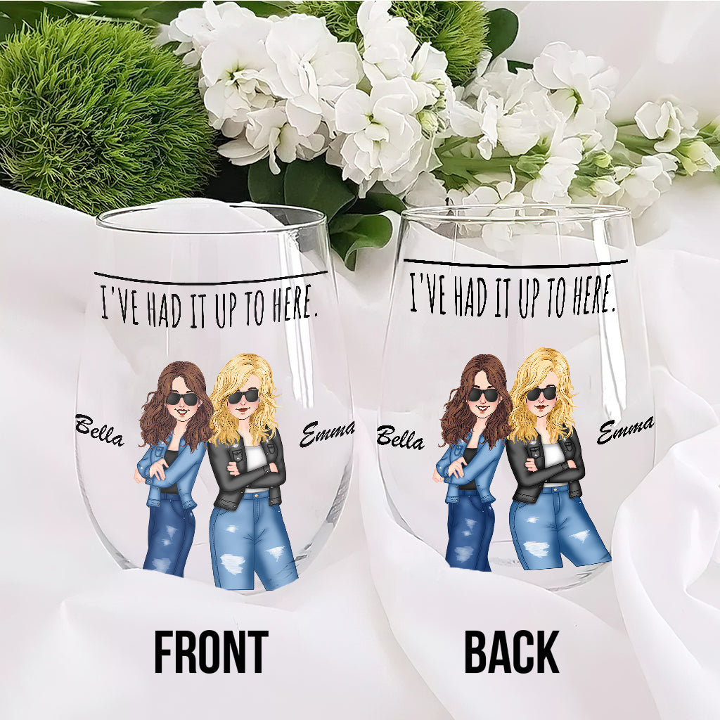 J'en ai marre ! - Cadeau idéal pour une sœur, une amie ou une maman - Verre à vin entièrement personnalisé