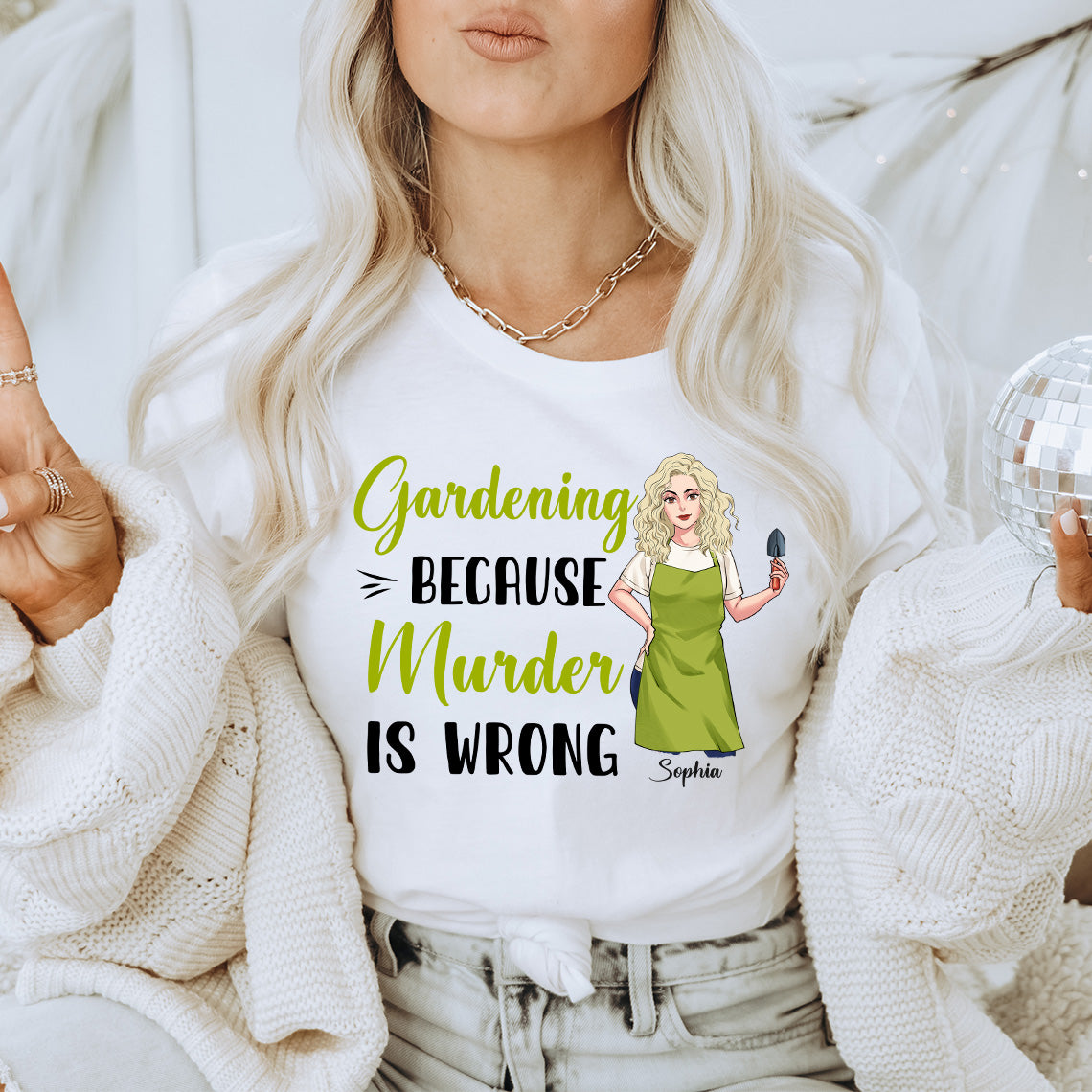 Jardiner parce que le meurtre est mal - T-shirt et sweat à capuche personnalisés sur le thème du jardinage