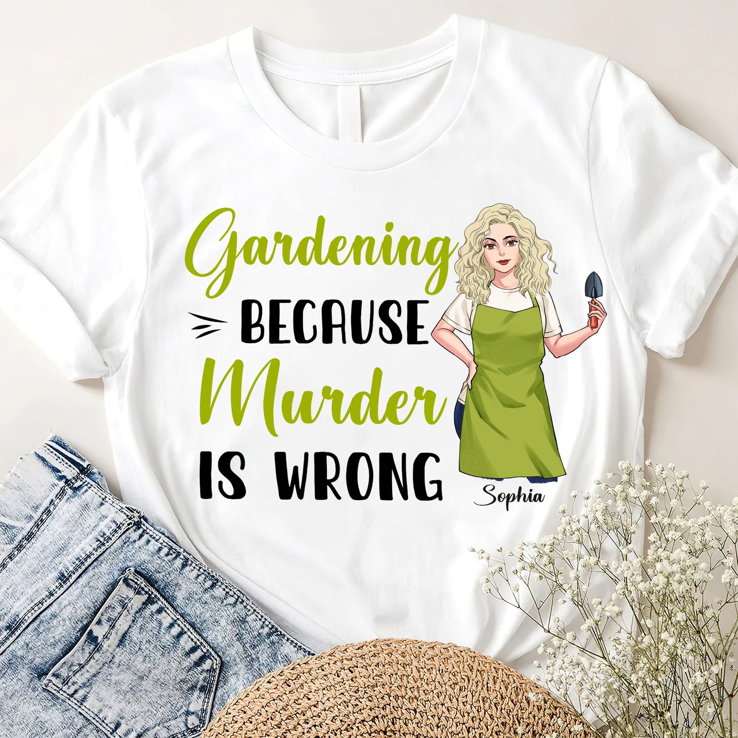 Jardiner parce que le meurtre est mal - T-shirt et sweat à capuche personnalisés sur le thème du jardinage