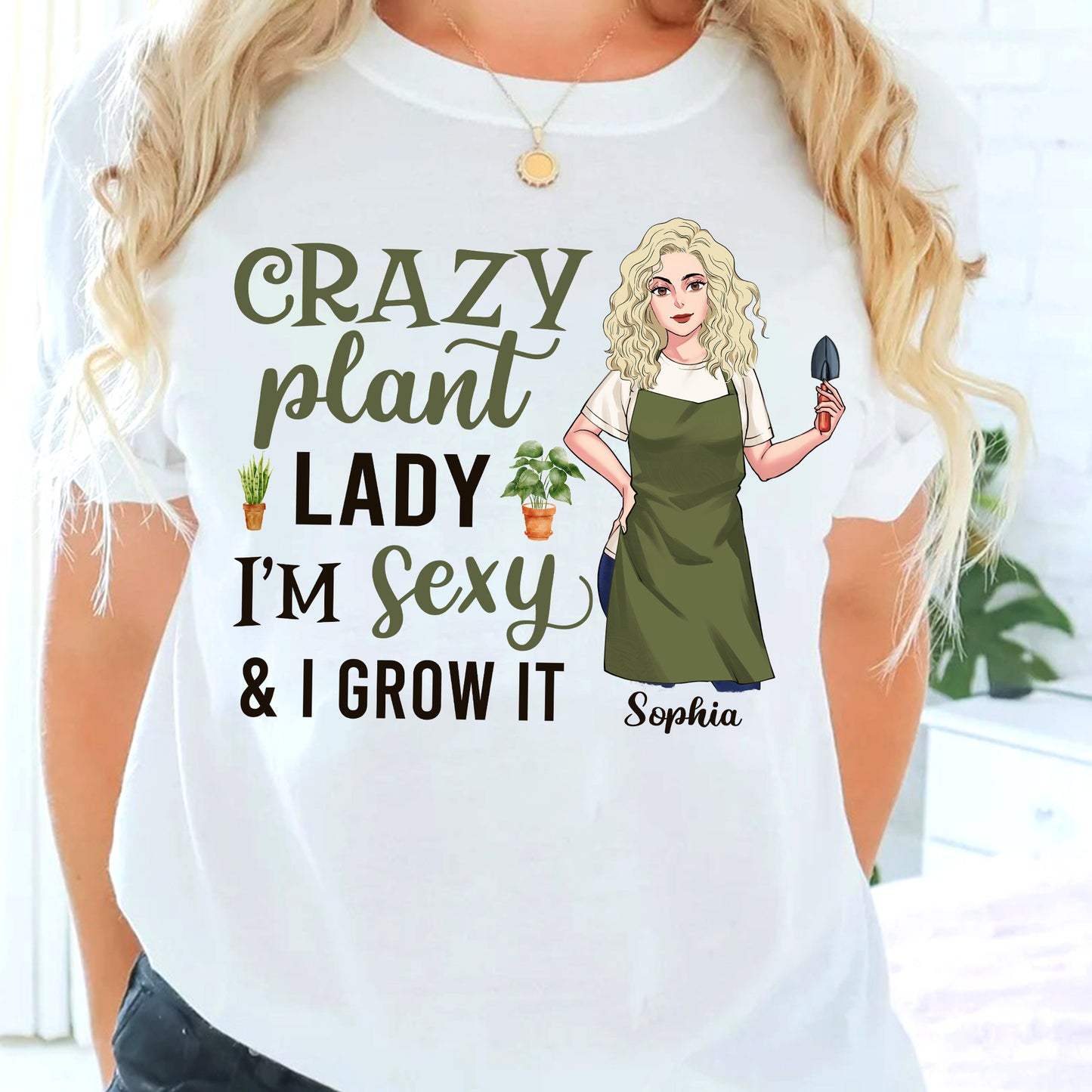 T-shirt et sweat à capuche personnalisés « Folle de plantes »