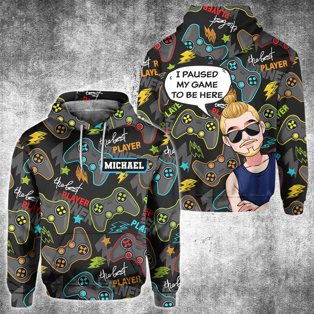 J'ai mis mon jeu en pause pour être ici - T-shirt personnalisé inspiré des jeux vidéo