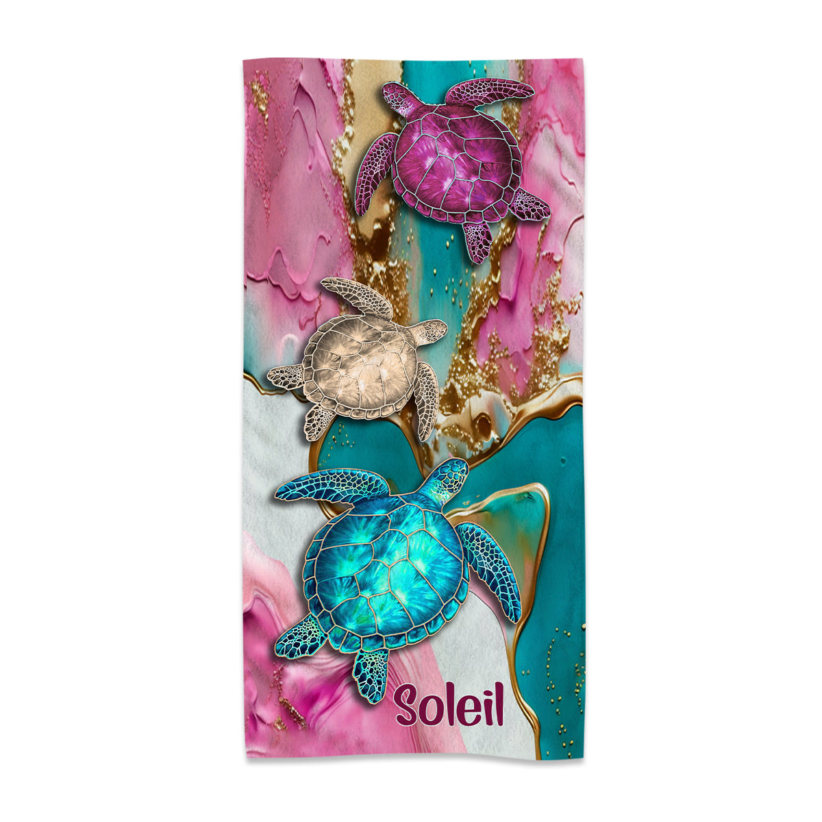 Serviette de plage personnalisée « Beach Please » pour amoureux de la mer