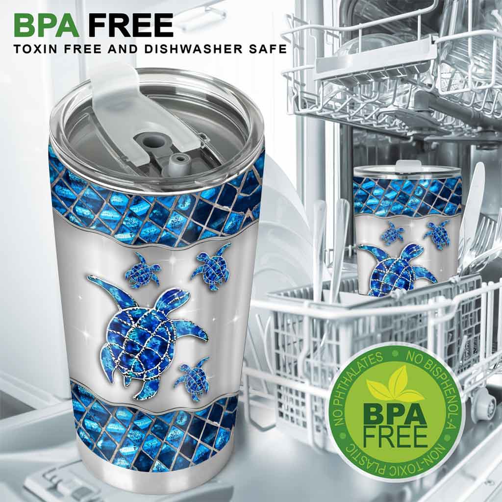 Gobelet personnalisé Salty Lil Beach Blue - Motif tortue