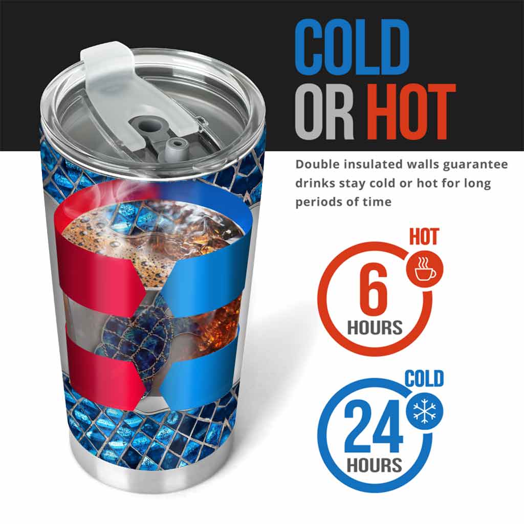 Gobelet personnalisé Salty Lil Beach Blue - Motif tortue