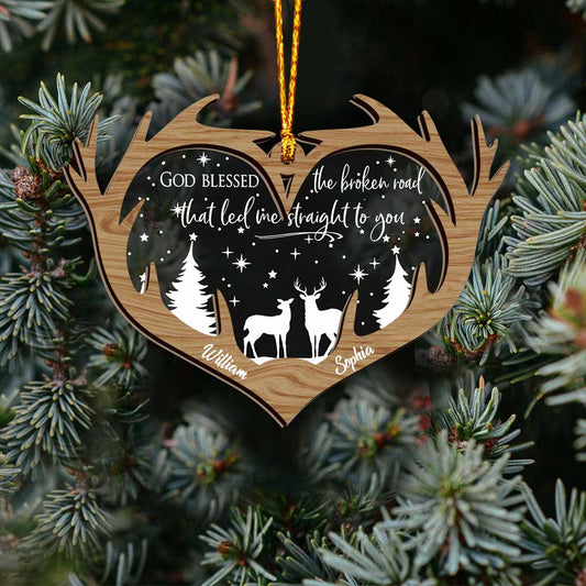 Dieu a béni la route brisée - Ornement de Noël personnalisé à plusieurs niveaux