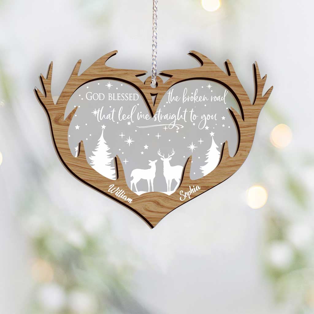 Dieu a béni la route brisée - Ornement de Noël personnalisé à plusieurs niveaux