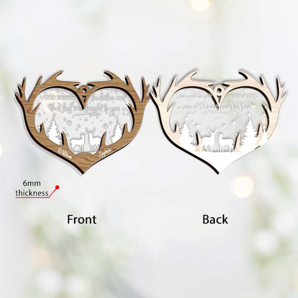 Dieu a béni la route brisée - Ornement de Noël personnalisé à plusieurs niveaux