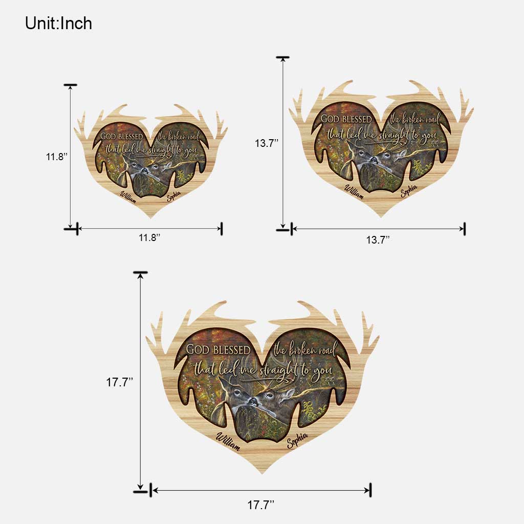 Dieu a béni la route brisée - Panneau en bois personnalisé pour la chasse à Noël
