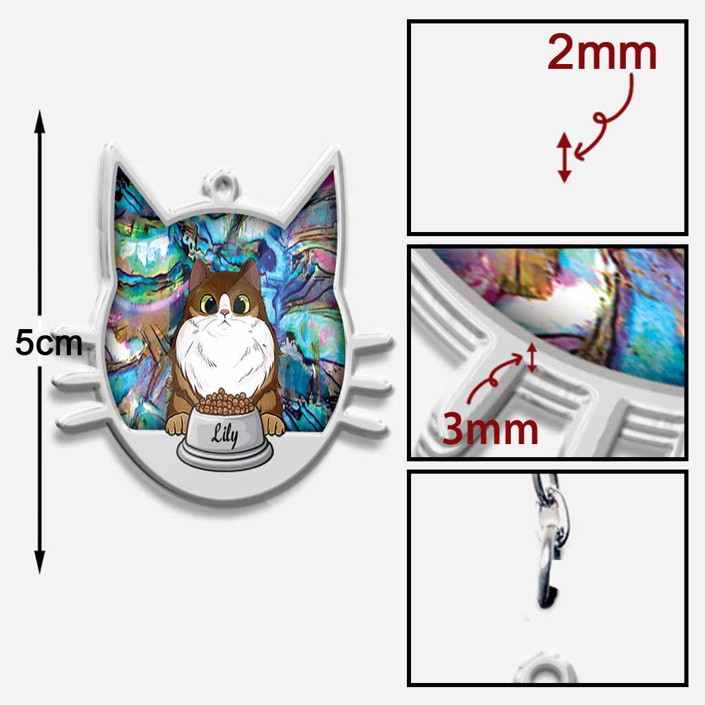 Conduisez prudemment Maman Chat - Porte-clés chat personnalisé (Impression recto verso)